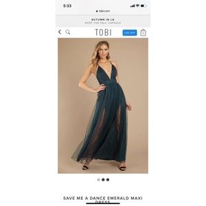 Tobi emerald maxi dress